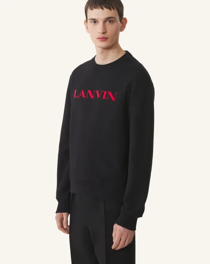 Sweat-shirt en coton brodé Lanvin