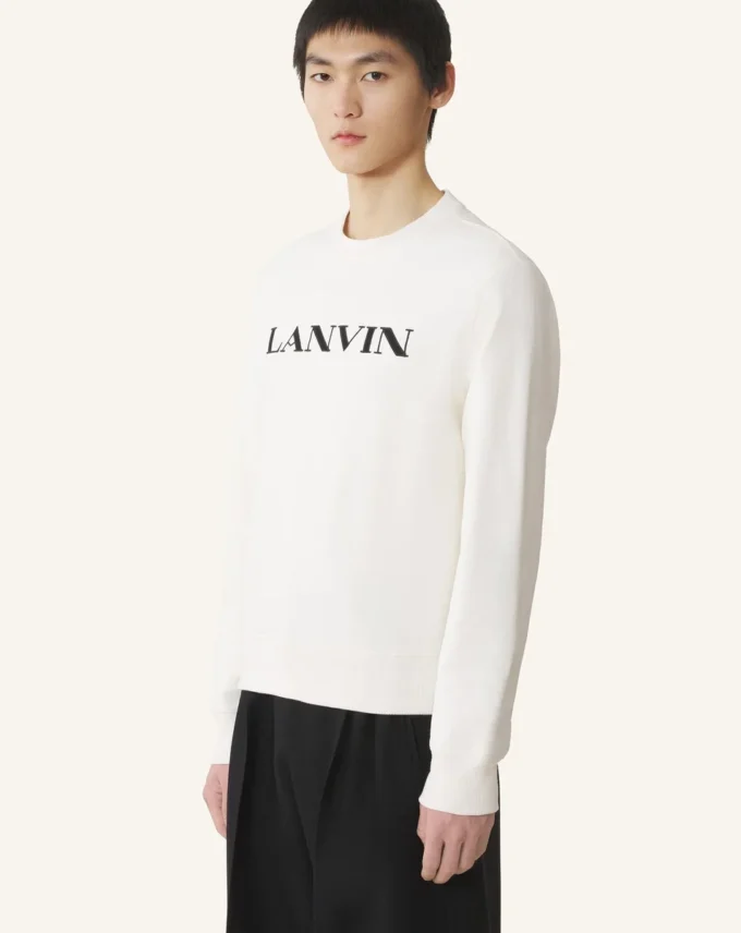 Sweat-shirt en coton brodé Lanvin