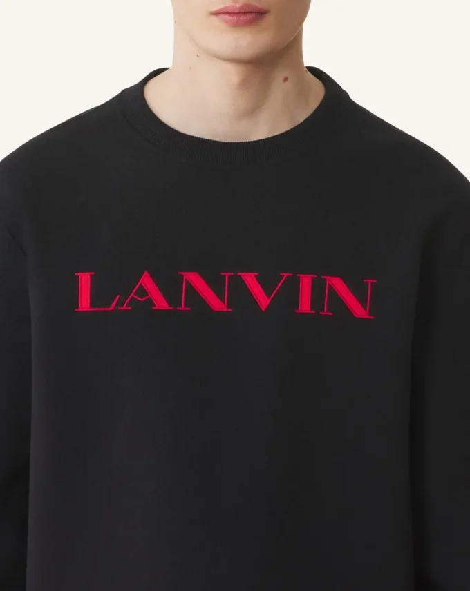 Sweat-shirt en coton brodé Lanvin