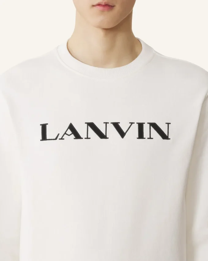 Sweat-shirt en coton brodé Lanvin