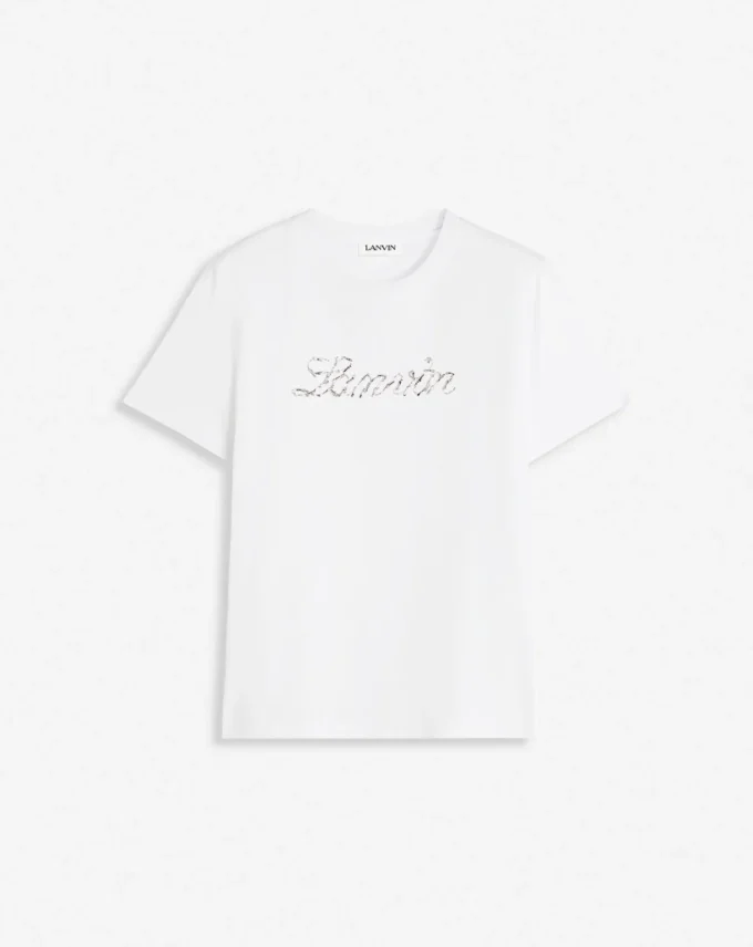 T-shirt brodé de perles Lanvin