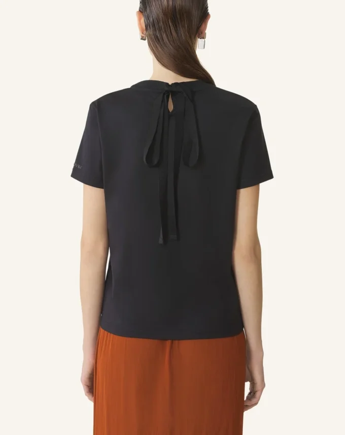 T-shirt en coton avec détail ruban