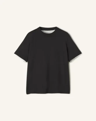 T-shirt en coton avec détails en soie