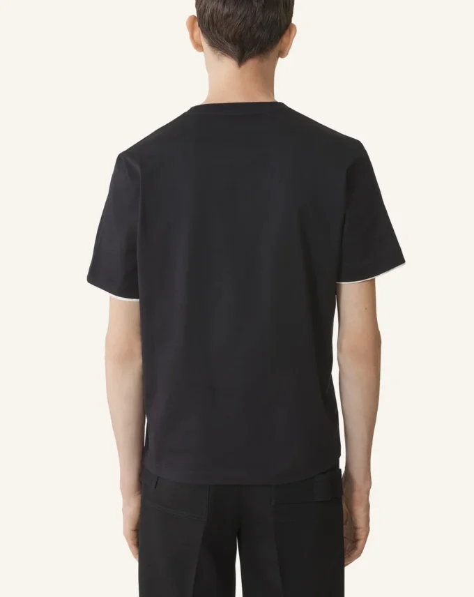 T-shirt en coton avec détails en soie