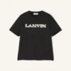 T-shirt en coton et peau lainée Lanvin
