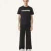 T-shirt en coton et peau lainée Lanvin