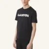 T-shirt en coton et peau lainée Lanvin