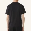 T-shirt en coton et peau lainée Lanvin