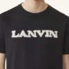 T-shirt en coton et peau lainée Lanvin