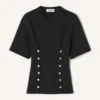 T-shirt en coton molletonné et cachemire