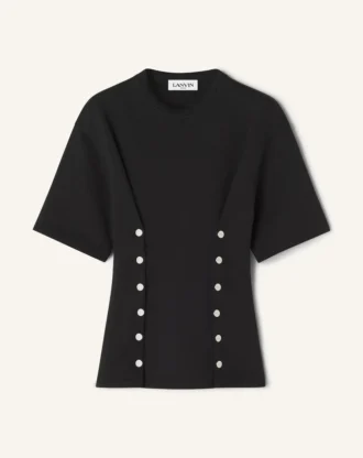 T-shirt en coton molletonné et cachemire