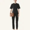 T-shirt en coton molletonné et cachemire