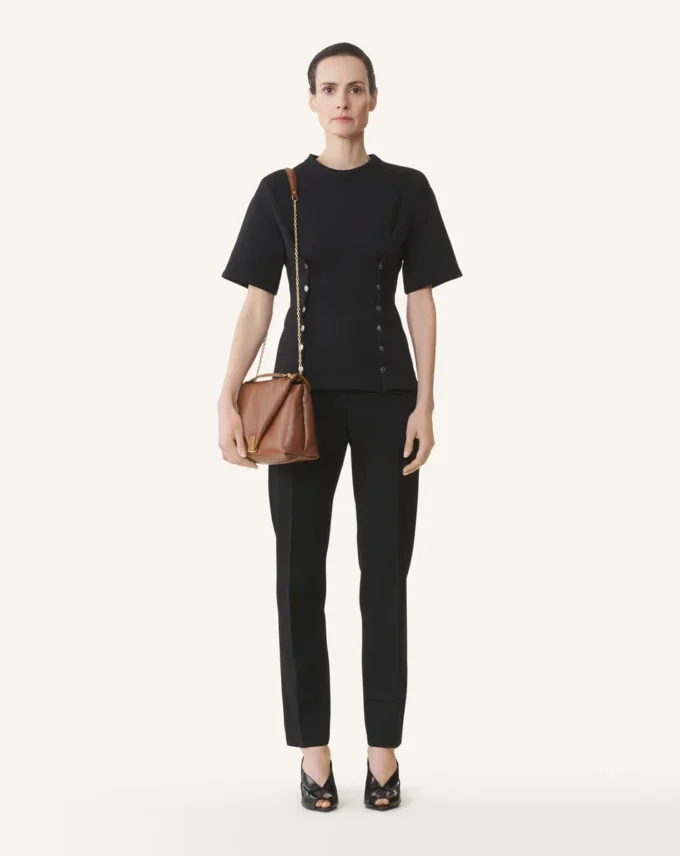 T-shirt en coton molletonné et cachemire