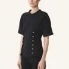 T-shirt en coton molletonné et cachemire