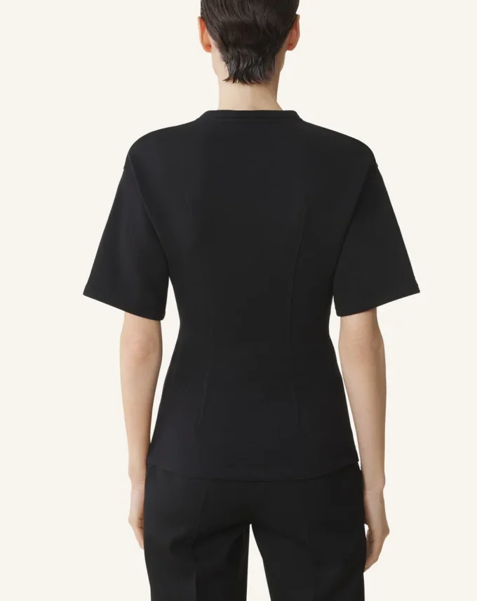 T-shirt en coton molletonné et cachemire