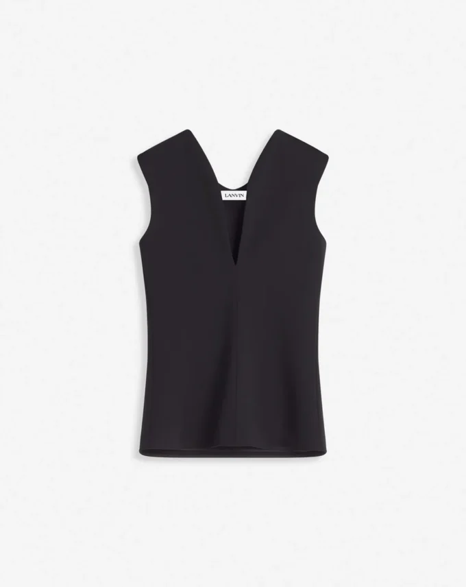 Top en jersey à décolleté plongeant