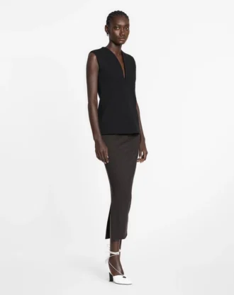 Top en jersey à décolleté plongeant