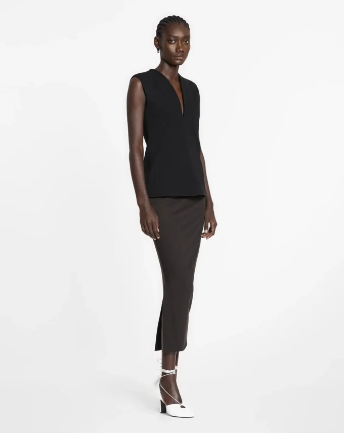 Top en jersey à décolleté plongeant