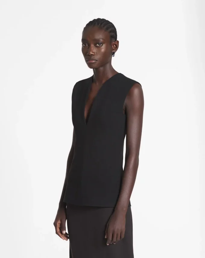 Top en jersey à décolleté plongeant