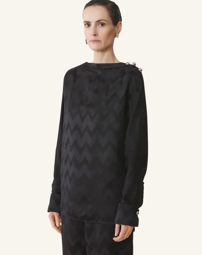 Top fluide en viscose jacquard