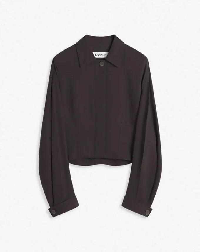 Veste ajustée en laine et viscose