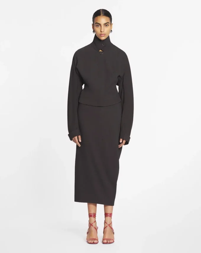 Veste ajustée en laine et viscose