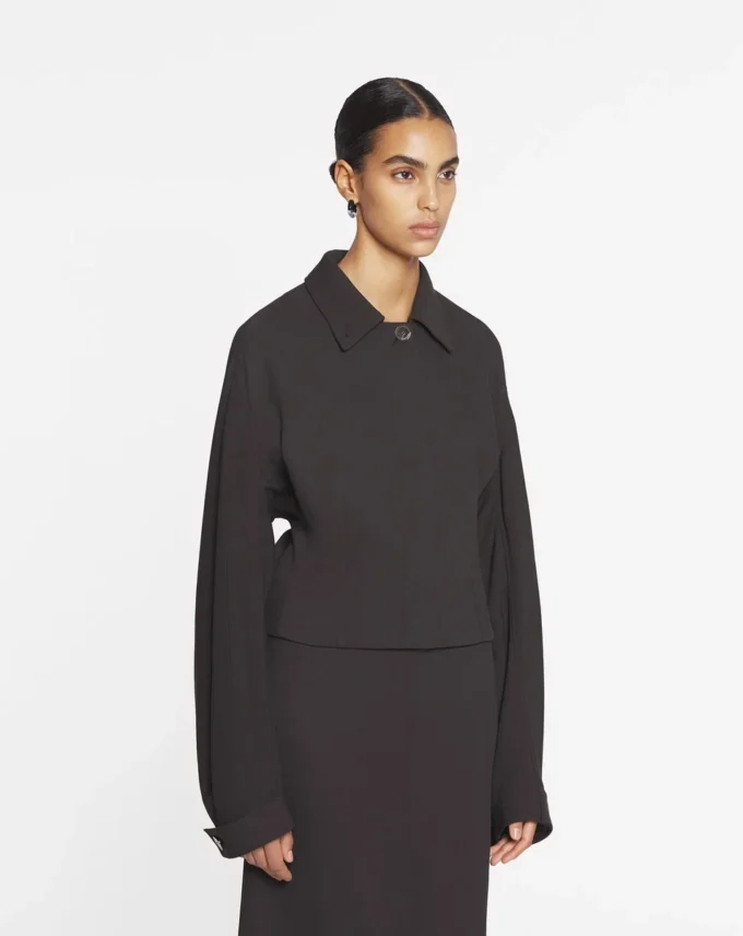 Veste ajustée en laine et viscose