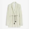 Veste ceinturée en laine mélangée