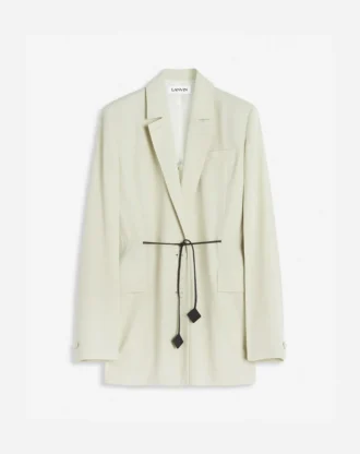 Veste ceinturée en laine mélangée
