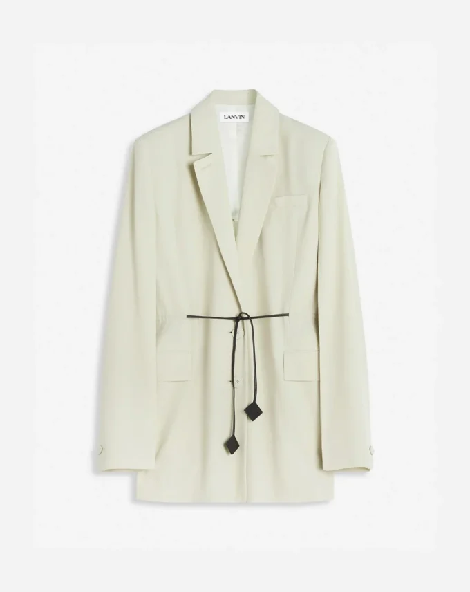 Veste ceinturée en laine mélangée