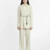 Pantalon ajusté en laine mélangée