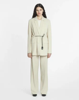 Pantalon ajusté en laine mélangée
