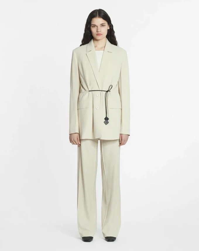 Pantalon ajusté en laine mélangée