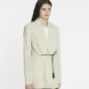 Veste ceinturée en laine mélangée