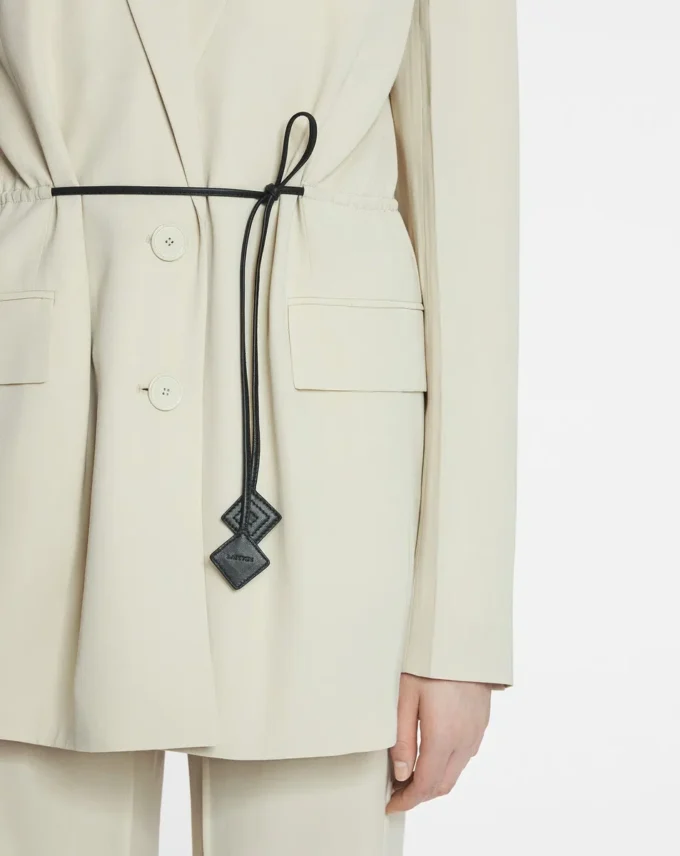 Veste ceinturée en laine mélangée