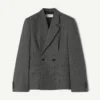 Veste cintrée croisée en laine Prince de Galles