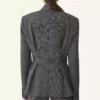 Veste cintrée croisée en laine Prince de Galles