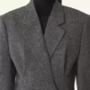Veste cintrée croisée en laine Prince de Galles