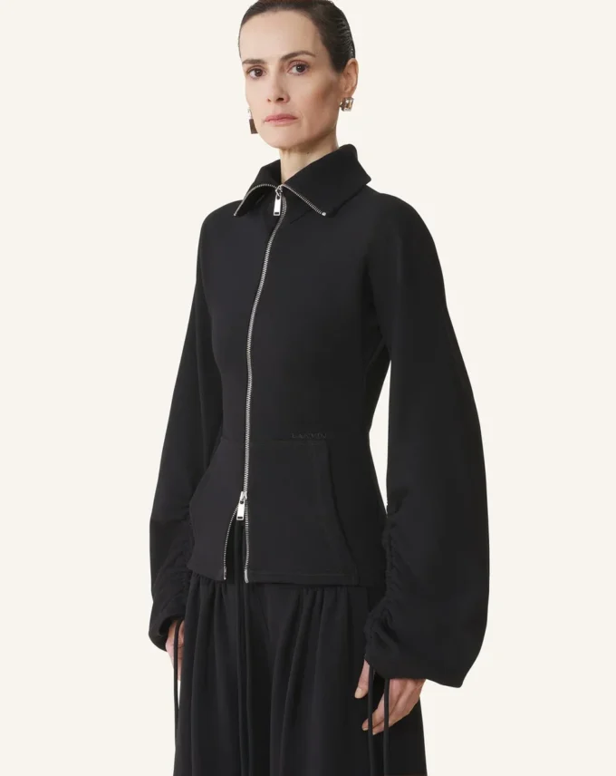 Veste en coton molletonné et cachemire
