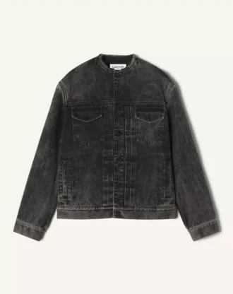 Veste en denim délavé à coupe ample