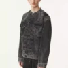 Veste en denim délavé à coupe ample