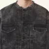 Veste en denim délavé à coupe ample